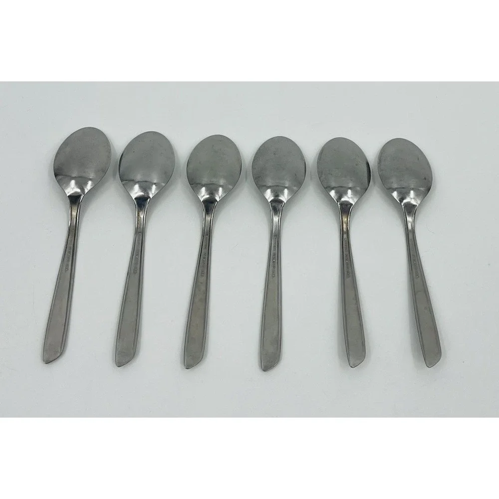 Set Of 6 Vintage Superior Stainless Atomic Night Sky Teaspoons MCM USA